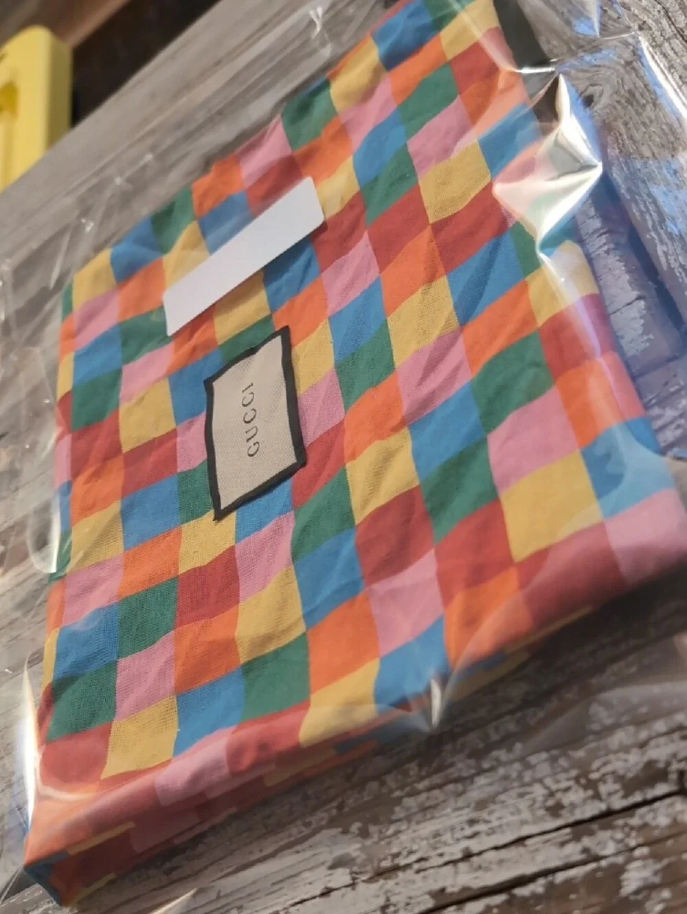 Gucci Rainbow Checkered Dust Bag